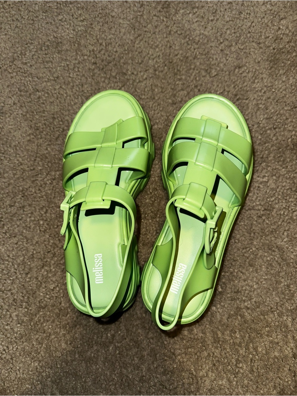 Melissa Womens Lime Green Jelly Fisherman Sandals